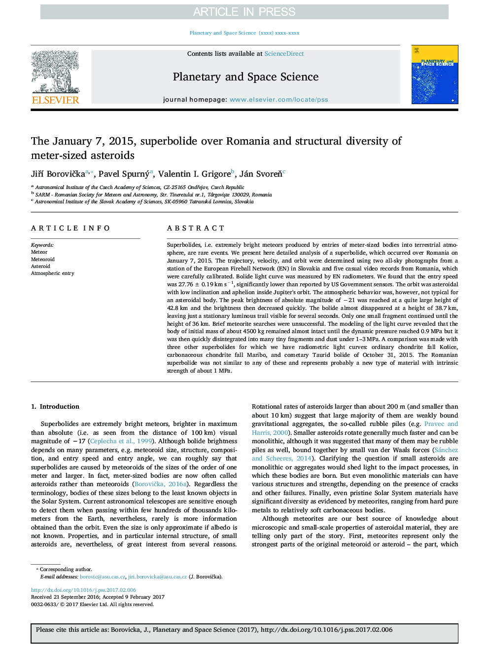 The January 7, 2015, superbolide over Romania and structural diversity of meter-sized asteroids