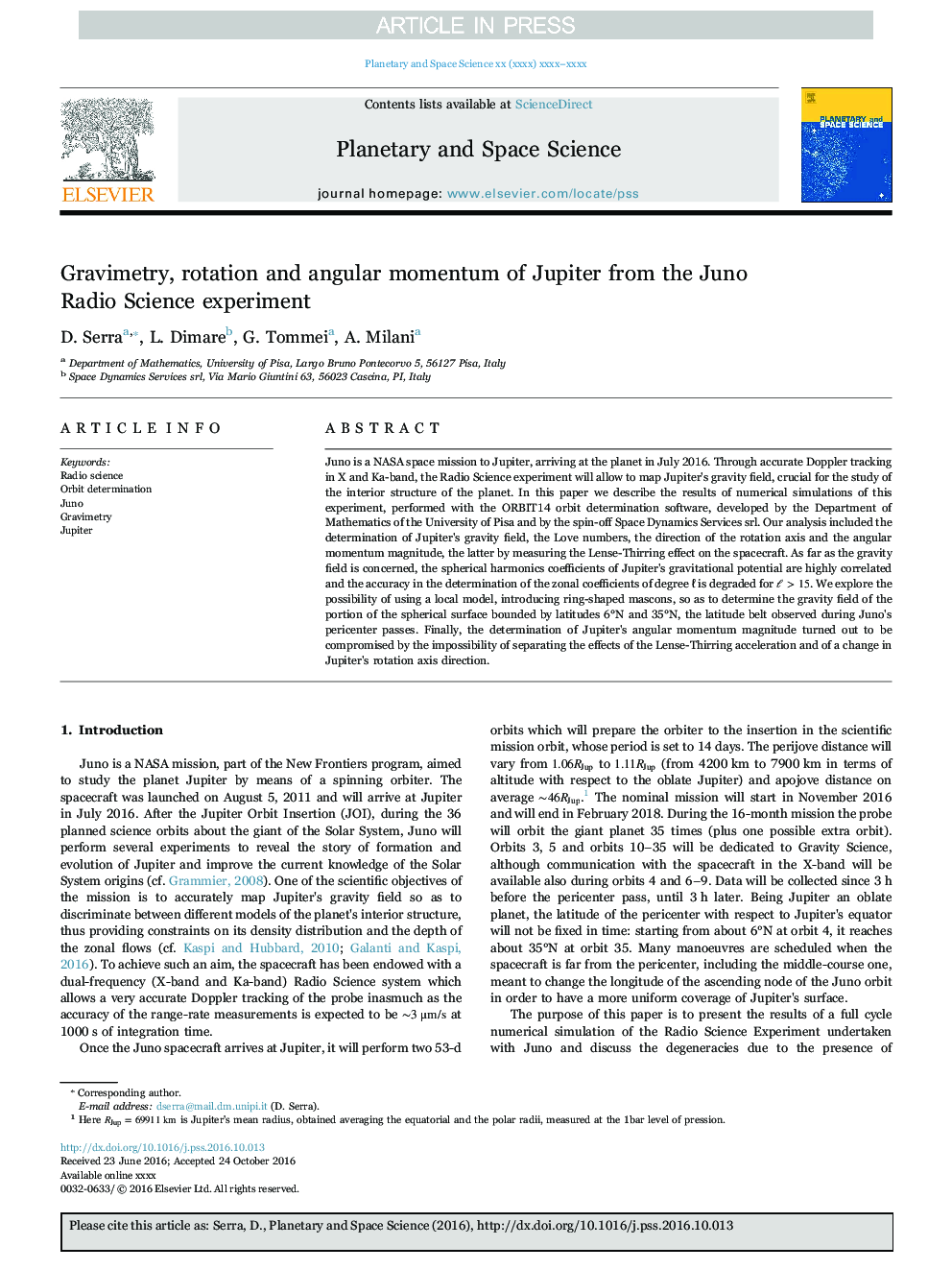 Gravimetry, rotation and angular momentum of Jupiter from the Juno Radio Science experiment