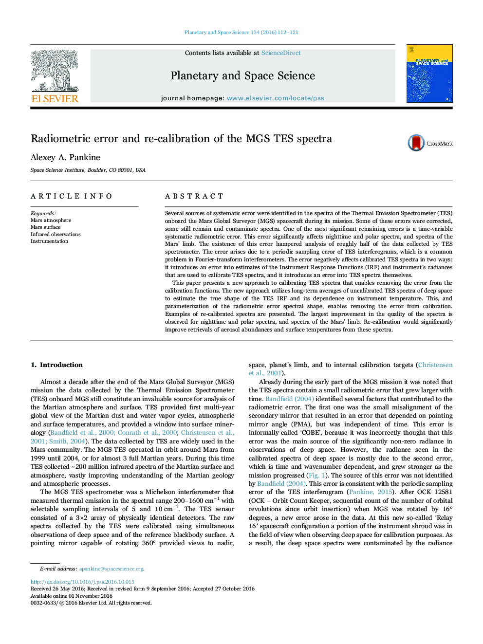 Radiometric error and re-calibration of the MGS TES spectra