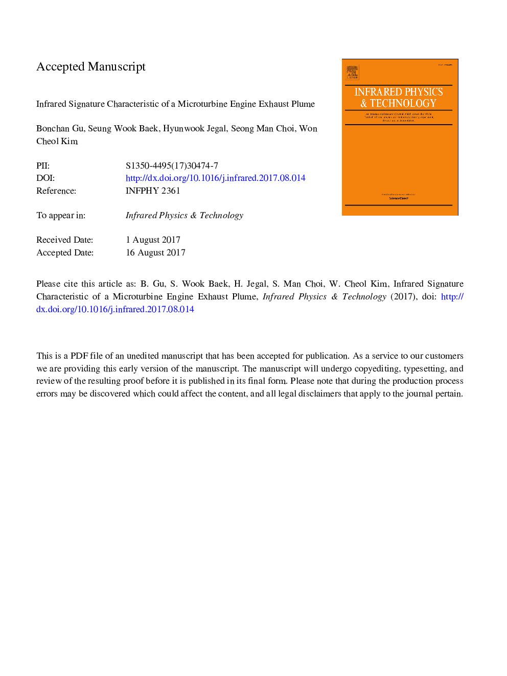 Infrared signature characteristic of a microturbine engine exhaust plume