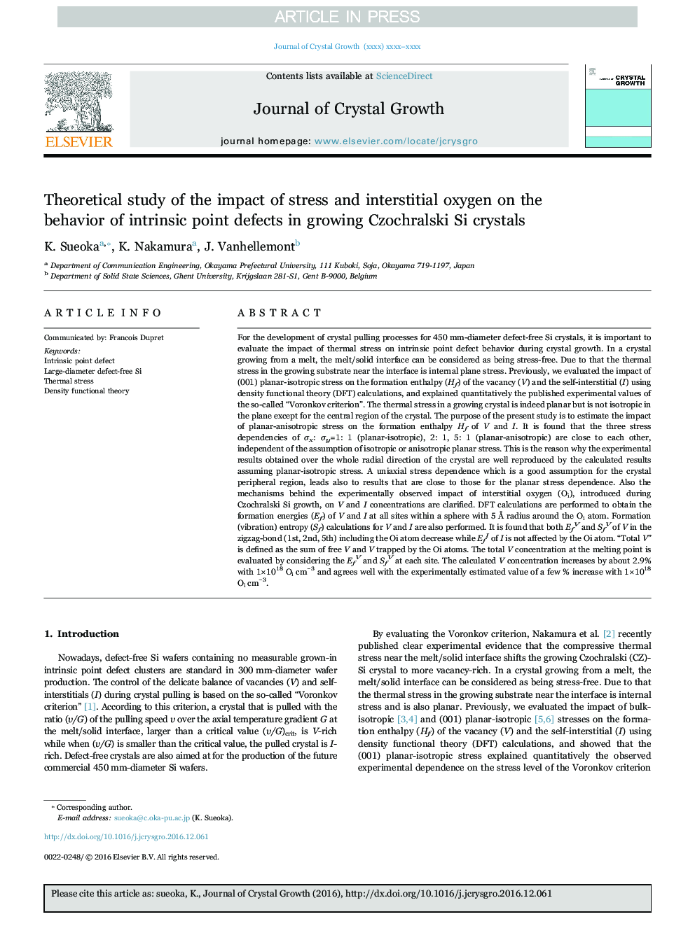 Theoretical study of the impact of stress and interstitial oxygen on the behavior of intrinsic point defects in growing Czochralski Si crystals