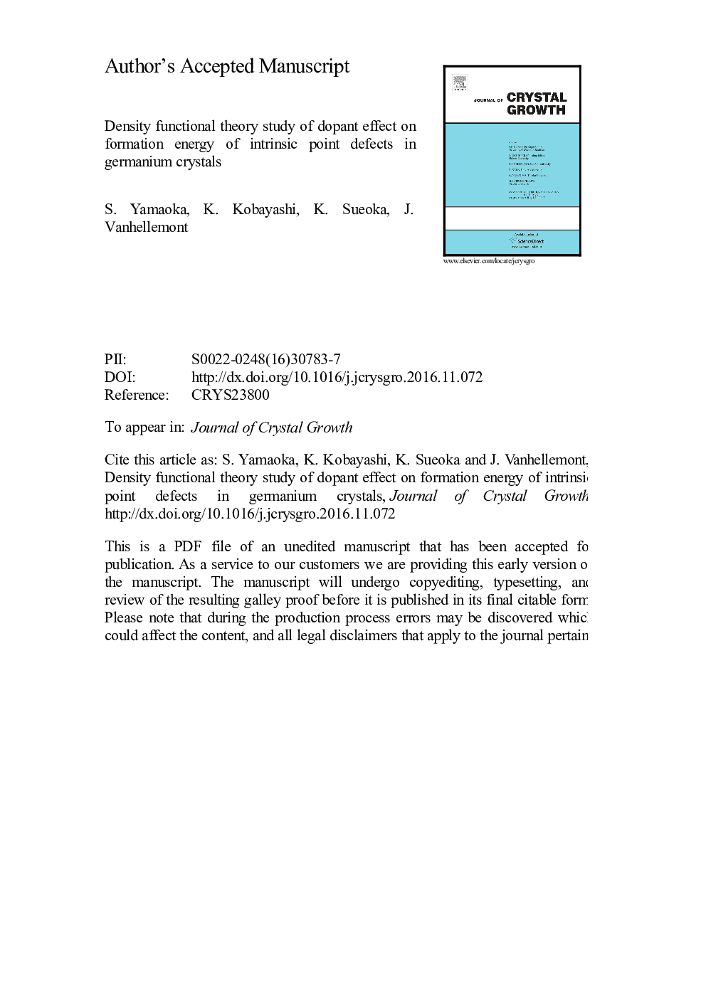 Density functional theory study of dopant effect on formation energy of intrinsic point defects in germanium crystals