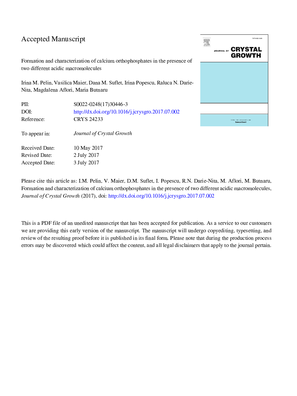 تشکیل و مشخص کردن اوروفسفات کلسیم در حضور دو ماکرومولکول اسیدی 