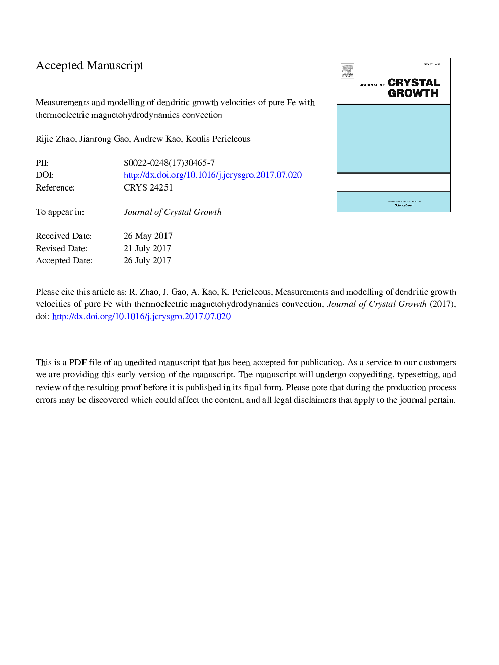 Measurements and modelling of dendritic growth velocities of pure Fe with thermoelectric magnetohydrodynamics convection