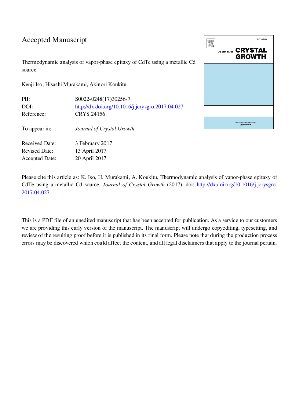 Thermodynamic analysis of vapor-phase epitaxy of CdTe using a metallic Cd source