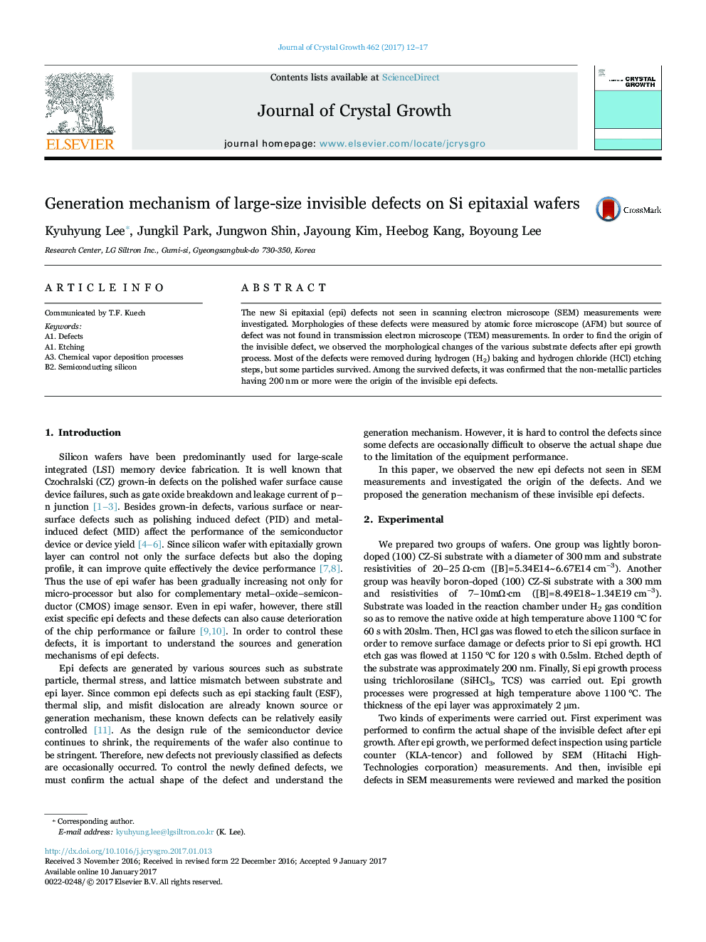 Generation mechanism of large-size invisible defects on Si epitaxial wafers