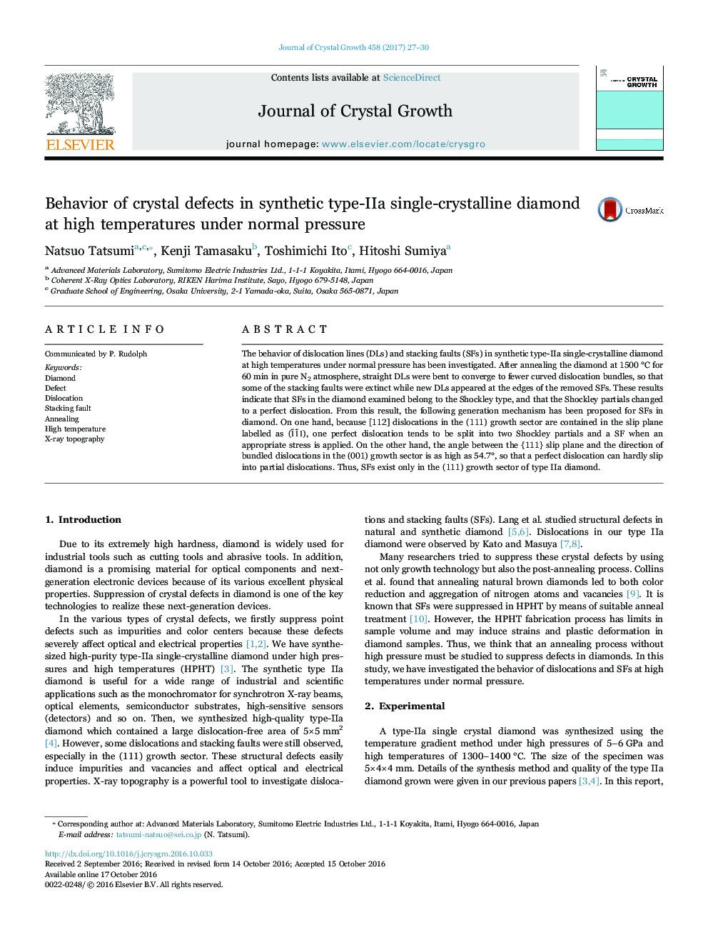 Behavior of crystal defects in synthetic type-IIa single-crystalline diamond at high temperatures under normal pressure