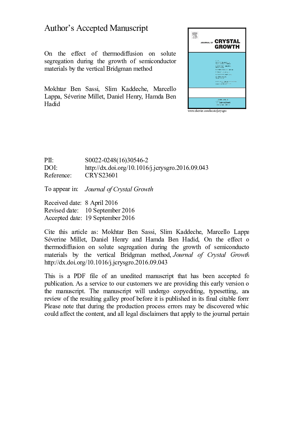 On the effect of thermodiffusion on solute segregation during the growth of semiconductor materials by the vertical Bridgman method