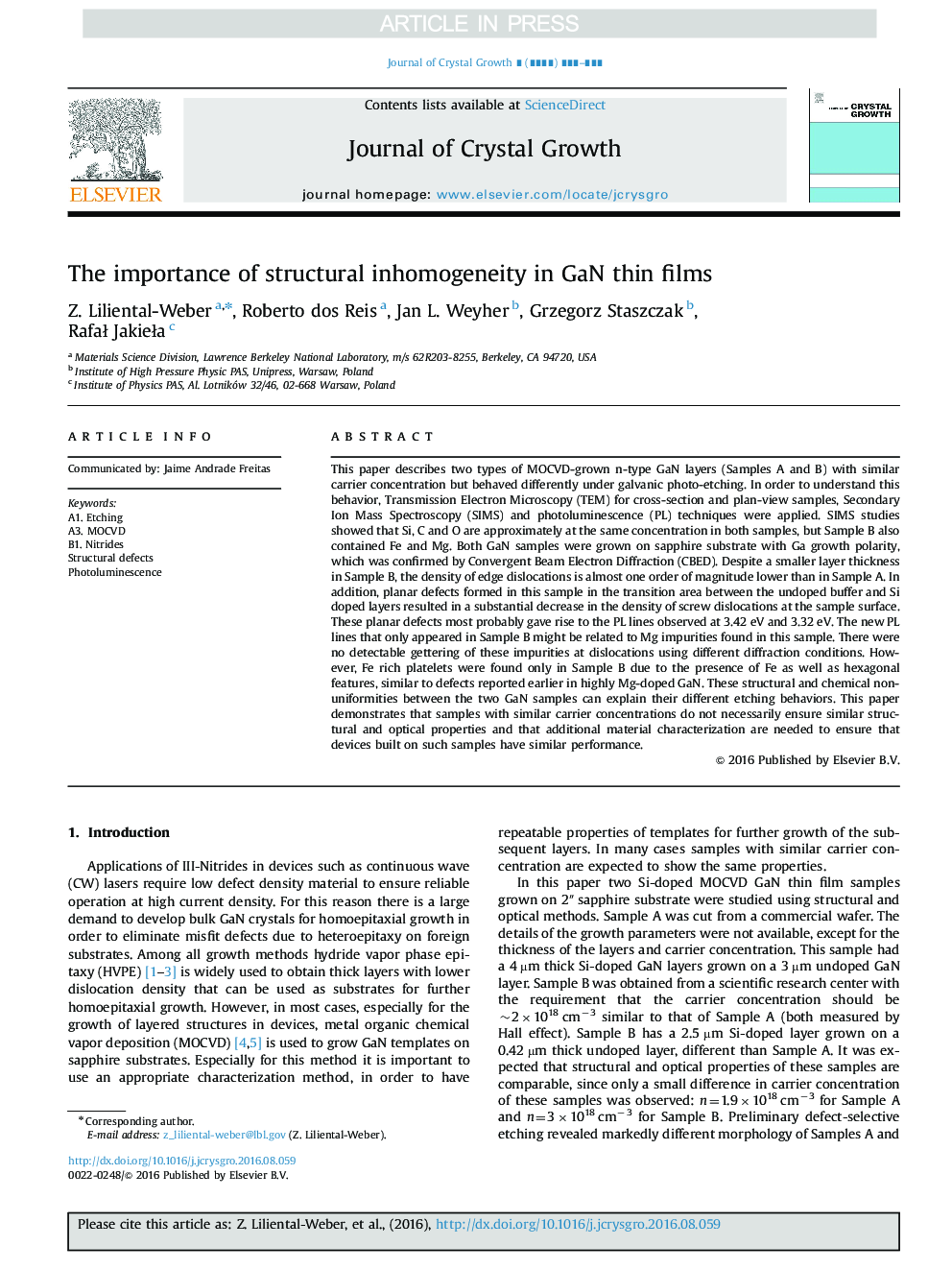 The importance of structural inhomogeneity in GaN thin films