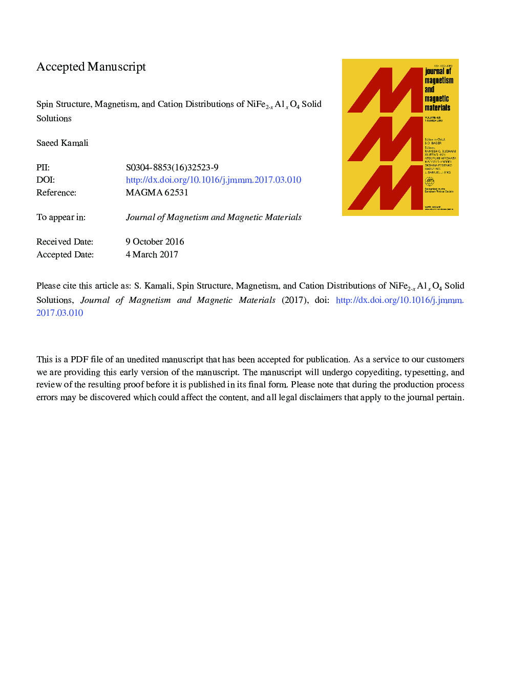 Spin structure, magnetism, and cation distributions of NiFe2âxAlxO4 solid solutions