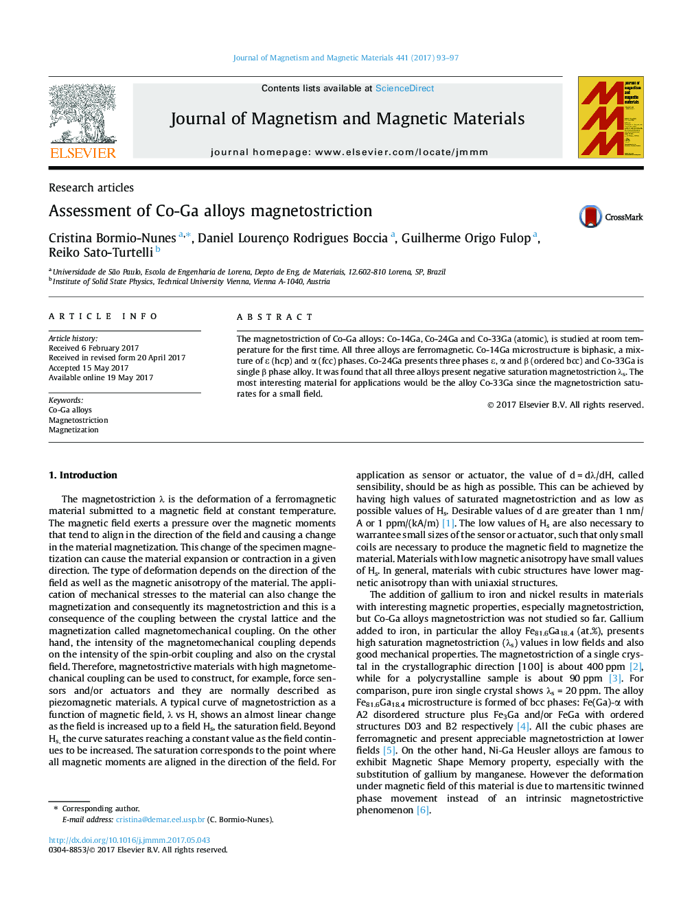 Assessment of Co-Ga alloys magnetostriction