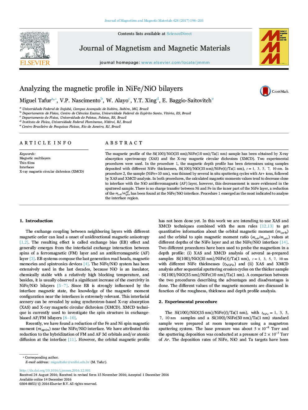 Analyzing the magnetic profile in NiFe/NiO bilayers