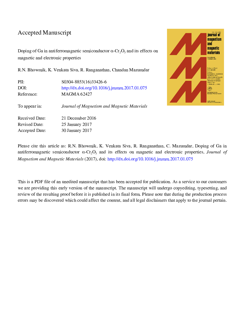 Doping of Ga in antiferromagnetic semiconductor Î±-Cr2O3 and its effects on magnetic and electronic properties