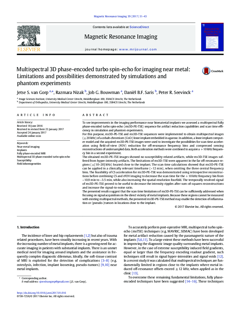 Multispectral 3D phase-encoded turbo spin-echo for imaging near metal: Limitations and possibilities demonstrated by simulations and phantom experiments