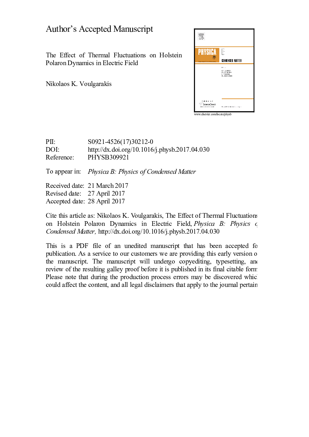 The effect of thermal fluctuations on Holstein polaron dynamics in electric field