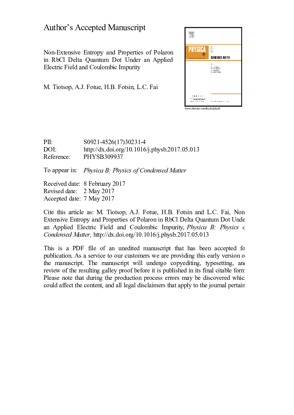 Non-extensive entropy and properties of polaron in RbCl delta quantum dot under an applied electric field and Coulombic impurity