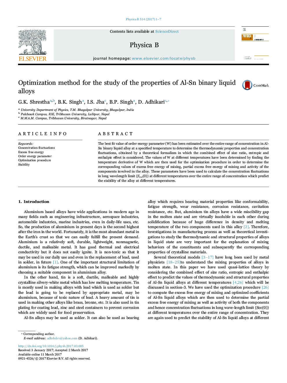 Optimization method for the study of the properties of Al-Sn binary liquid alloys