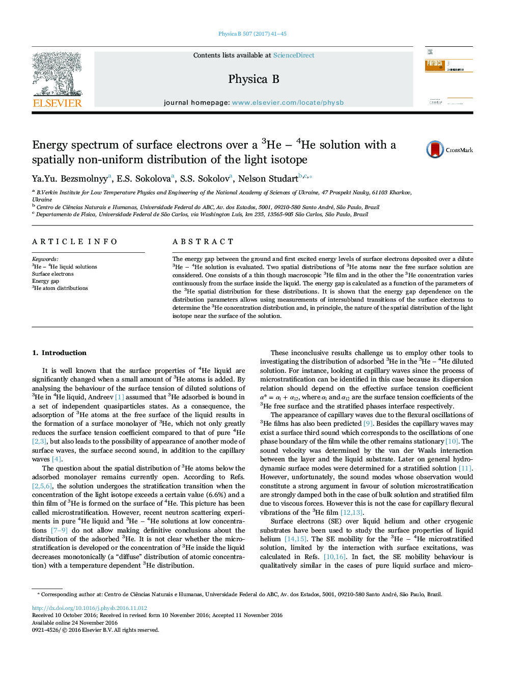 Energy spectrum of surface electrons over a 3He - 4He solution with a spatially non-uniform distribution of the light isotope