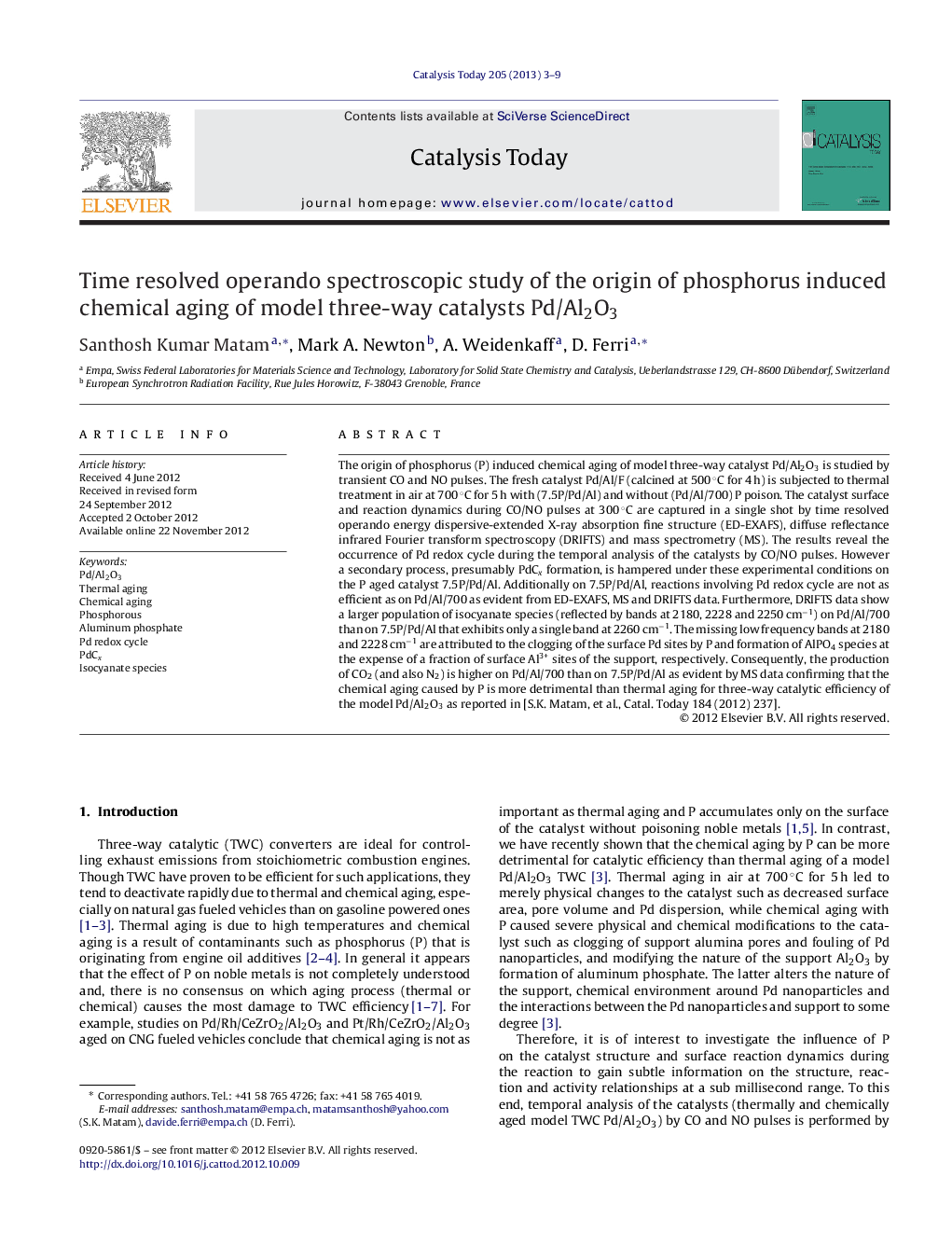 Time resolved operando spectroscopic study of the origin of phosphorus induced chemical aging of model three-way catalysts Pd/Al2O3