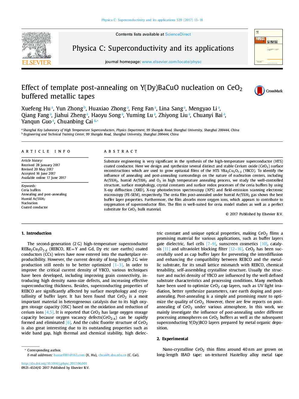 Effect of template post-annealing on Y(Dy)BaCuO nucleation on CeO2 buffered metallic tapes