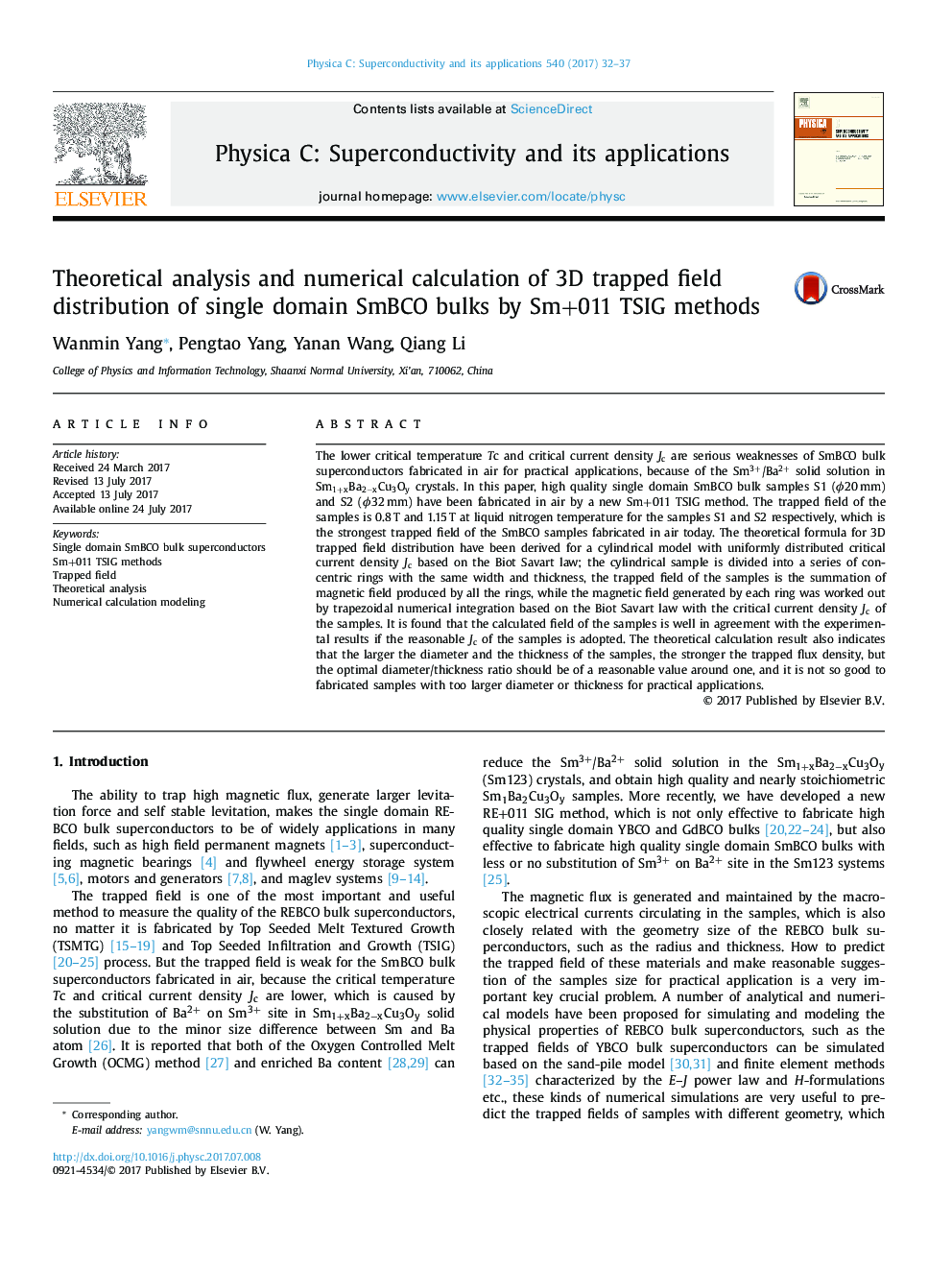 Theoretical analysis and numerical calculation of 3D trapped field distribution of single domain SmBCO bulks by Sm+011 TSIG methods