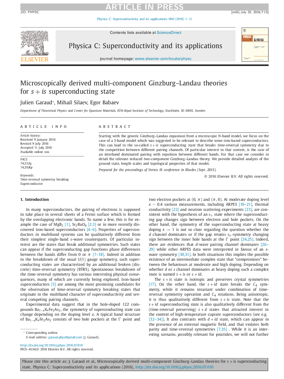 Microscopically derived multi-component Ginzburg-Landau theories for s+is superconducting state