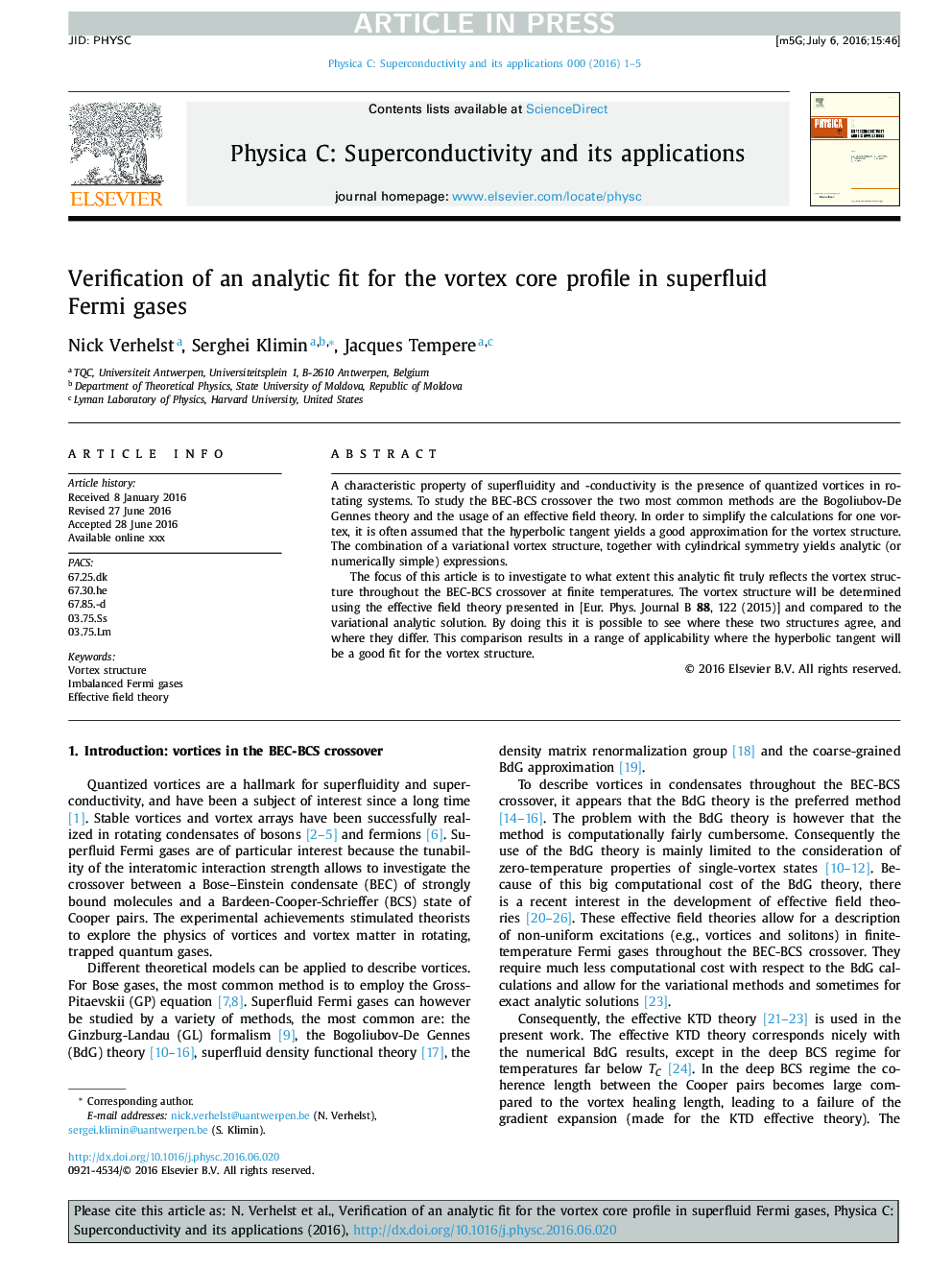 Verification of an analytic fit for the vortex core profile in superfluid Fermi gases