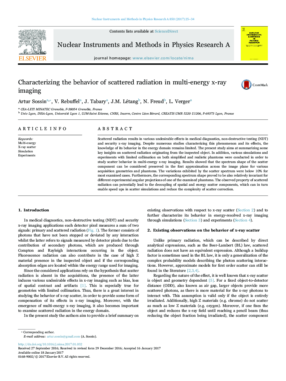 Characterizing the behavior of scattered radiation in multi-energy x-ray imaging