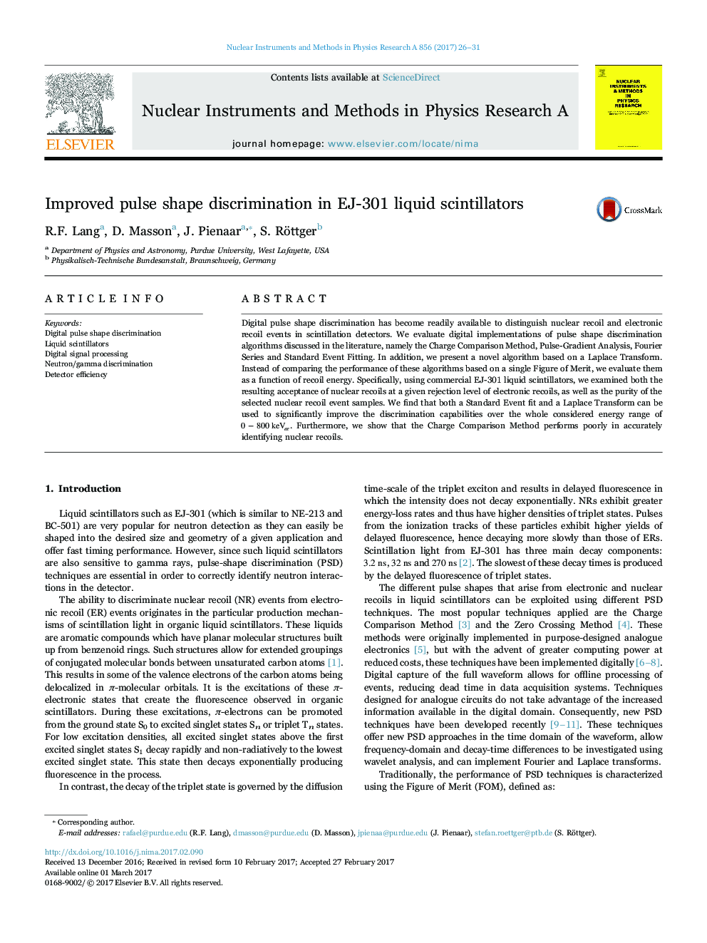 Improved pulse shape discrimination in EJ-301 liquid scintillators
