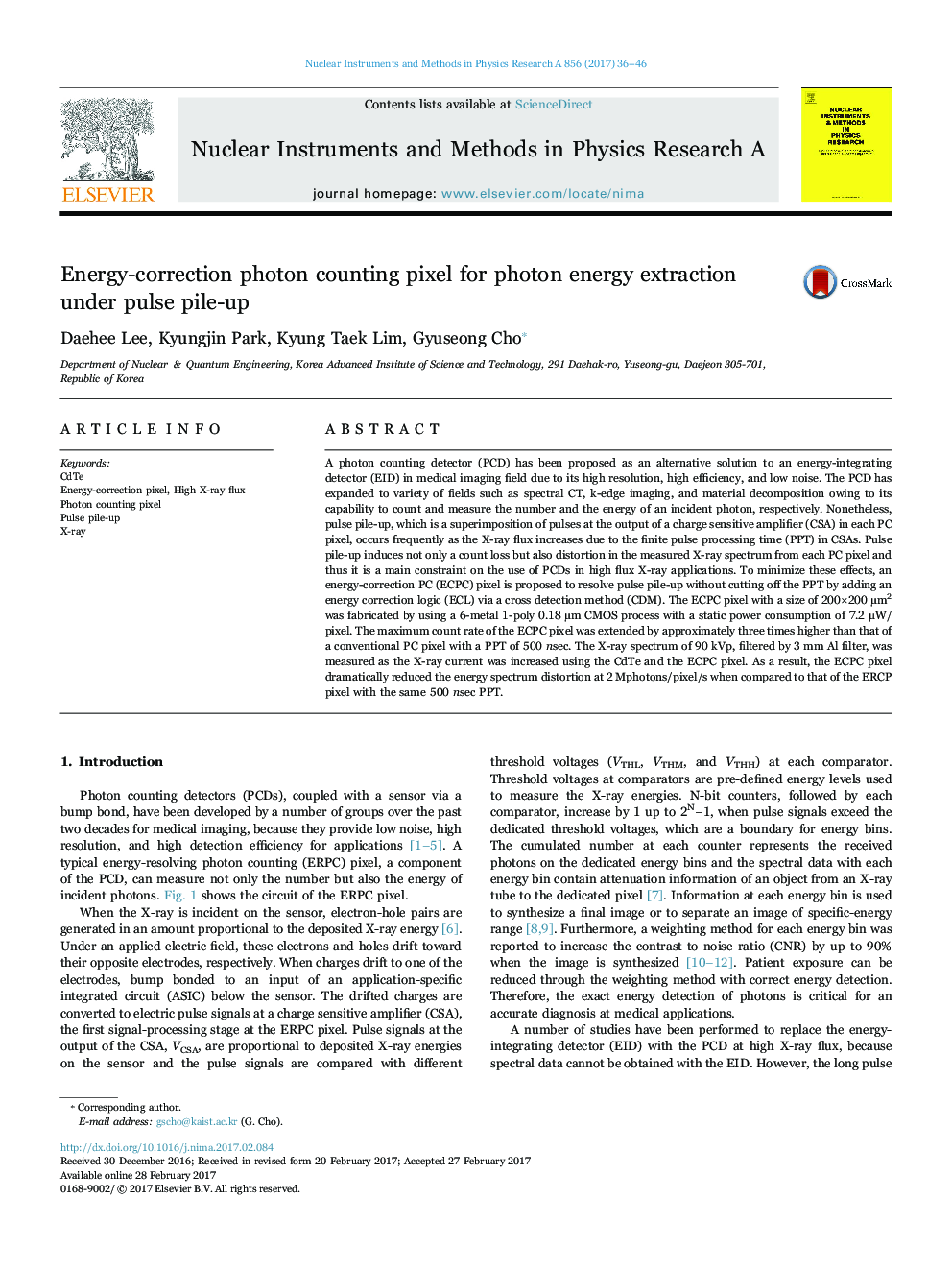 Energy-correction photon counting pixel for photon energy extraction under pulse pile-up