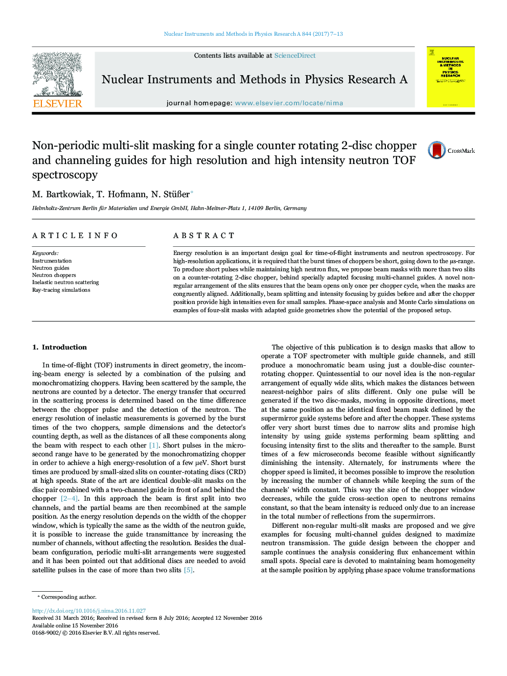 Non-periodic multi-slit masking for a single counter rotating 2-disc chopper and channeling guides for high resolution and high intensity neutron TOF spectroscopy