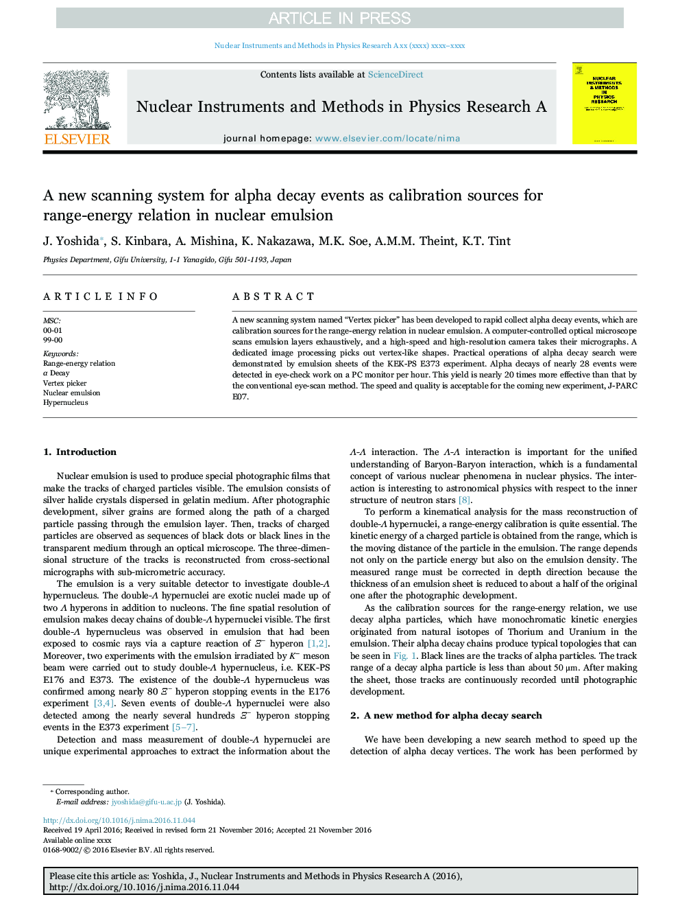 A new scanning system for alpha decay events as calibration sources for range-energy relation in nuclear emulsion