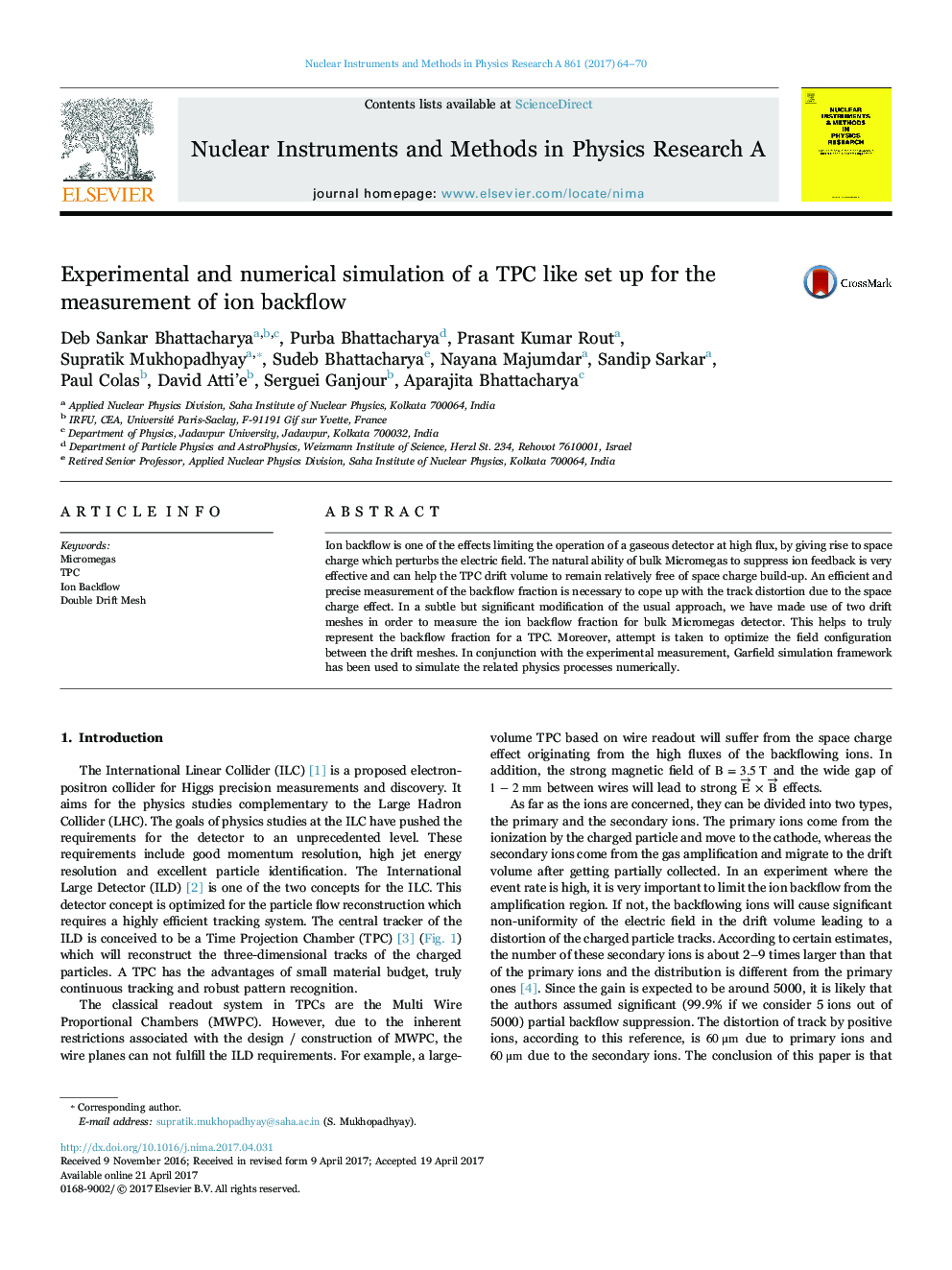 Experimental and numerical simulation of a TPC like set up for the measurement of ion backflow