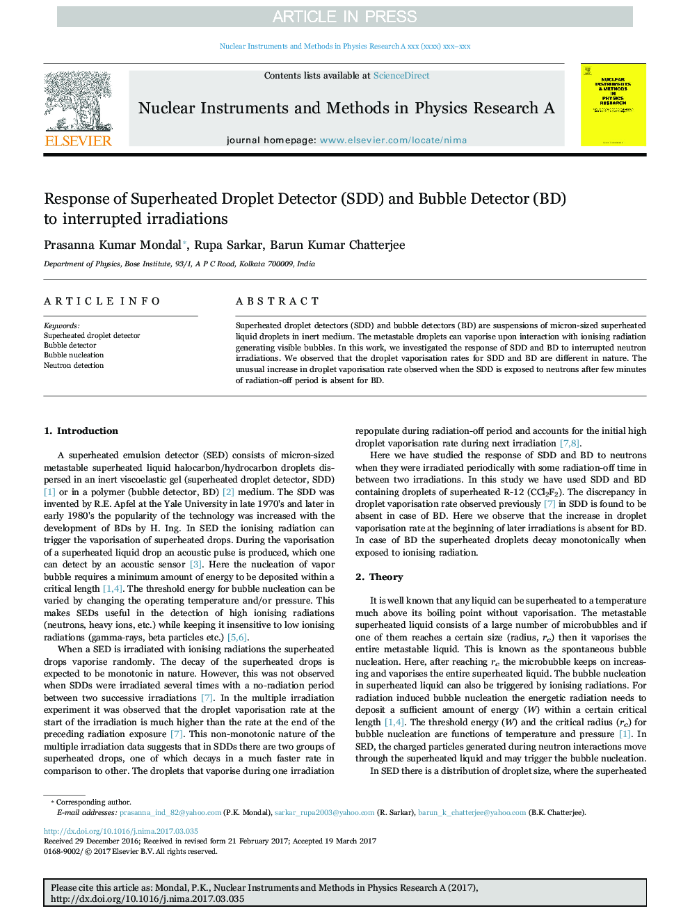 Response of Superheated Droplet Detector (SDD) and Bubble Detector (BD) to interrupted irradiations