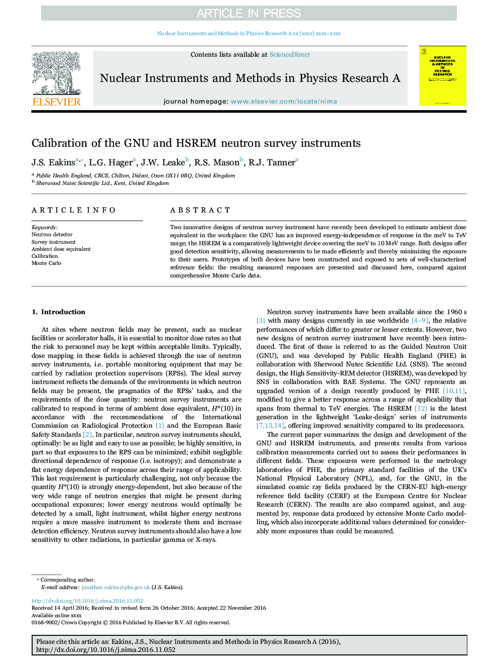 Calibration of the GNU and HSREM neutron survey instruments