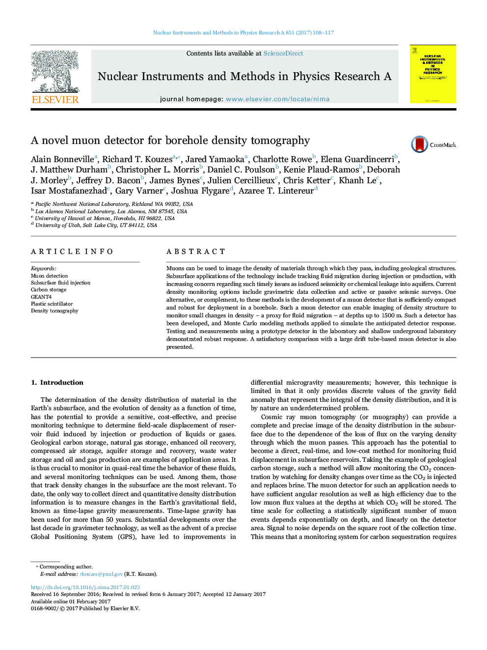 A novel muon detector for borehole density tomography