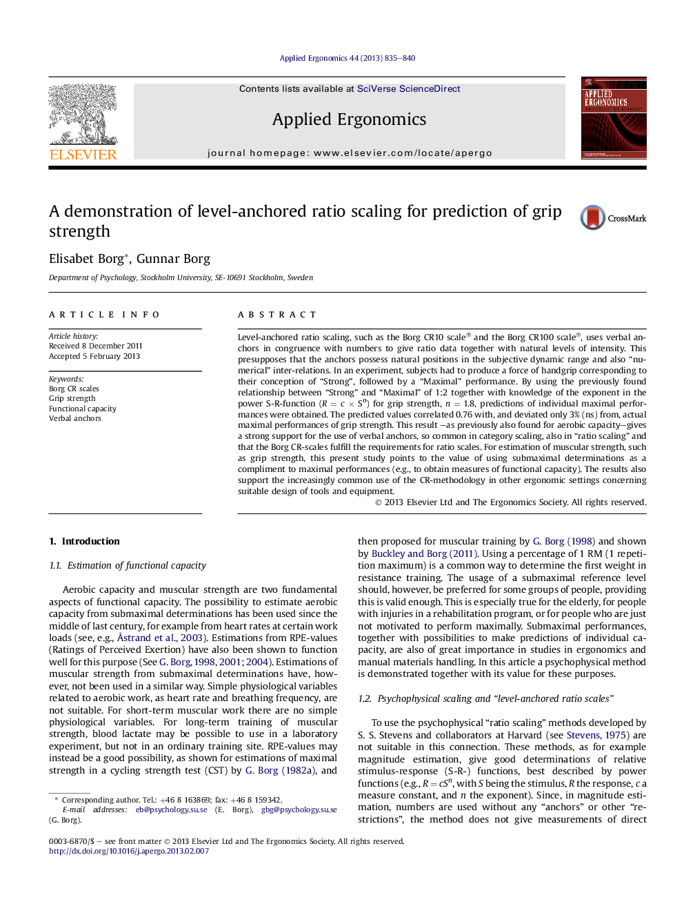 A demonstration of level-anchored ratio scaling for prediction of grip strength