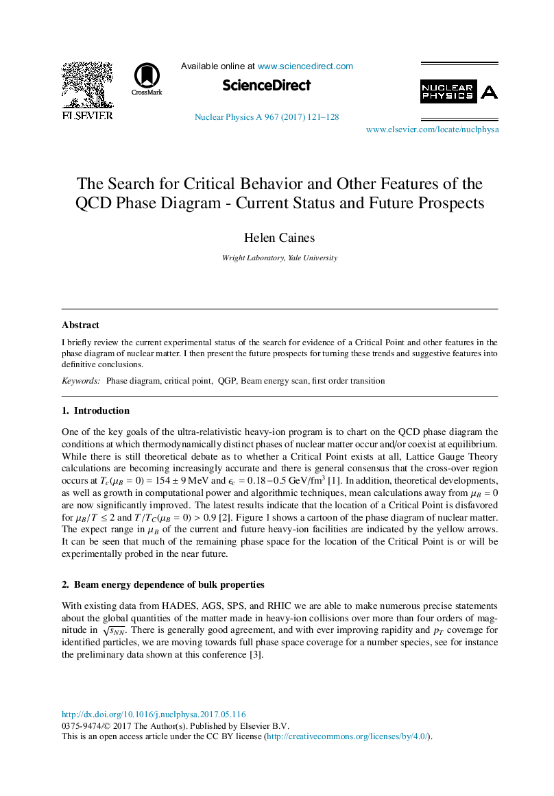 The Search for Critical Behavior and Other Features of the QCD Phase Diagram - Current Status and Future Prospects