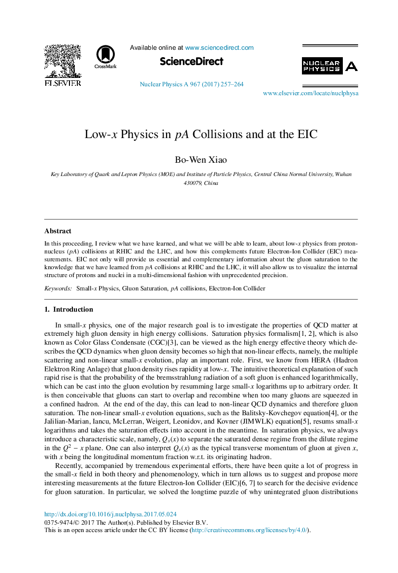 Low-x Physics in pA Collisions and at the EIC