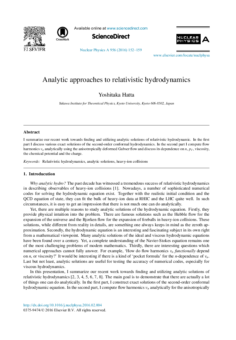 Analytic approaches to relativistic hydrodynamics