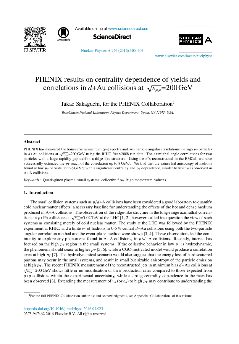 PHENIX results on centrality dependence of yields and correlations in dâ+âAu collisions at sNN=200Â GeV