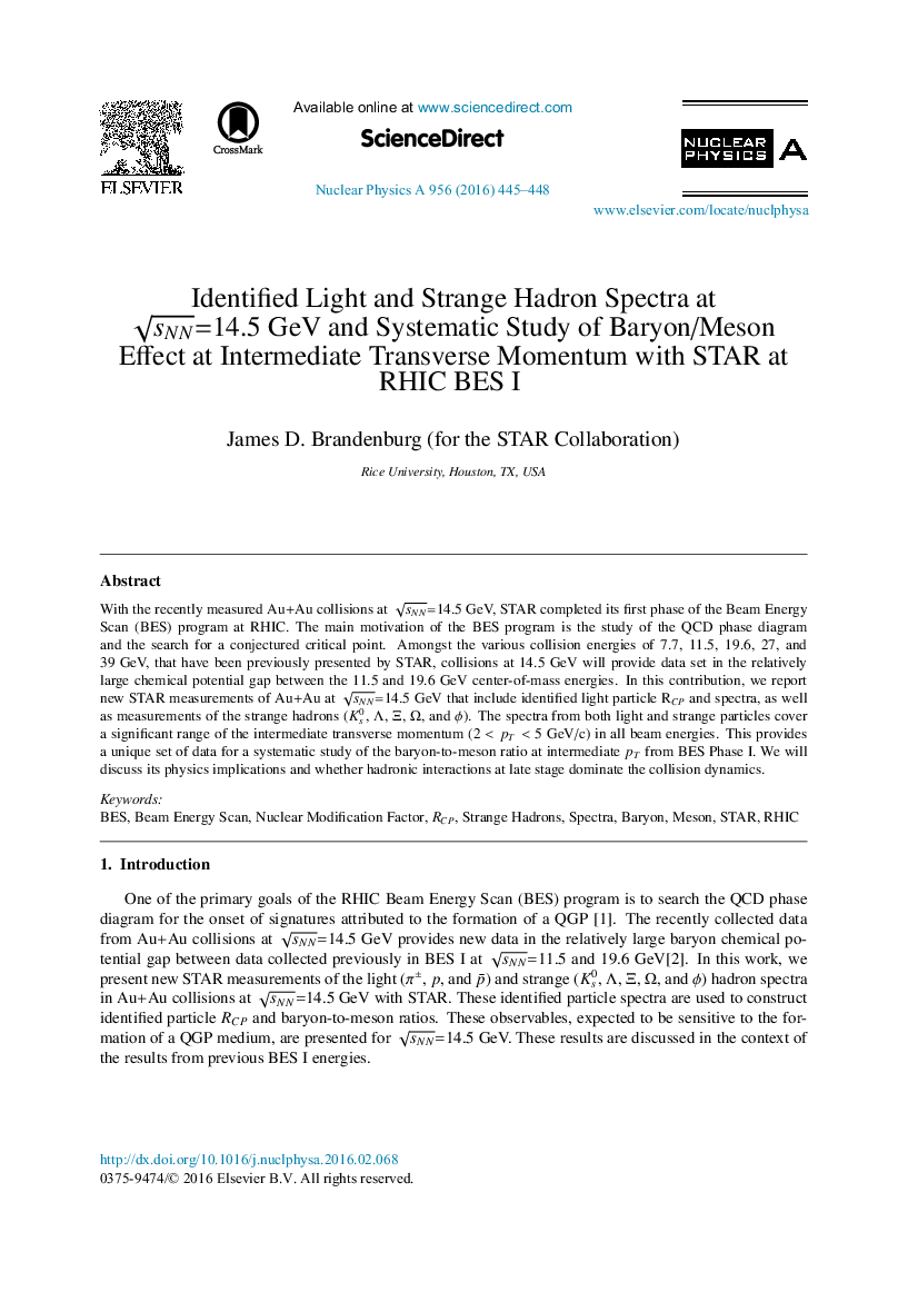 Identified Light and Strange Hadron Spectra at sNN=14.5Â GeV and Systematic Study of Baryon/Meson Effect at Intermediate Transverse Momentum with STAR at RHIC BES I