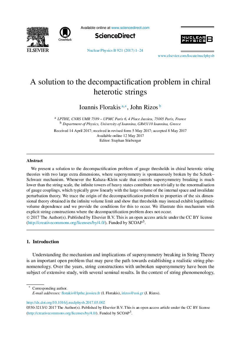 A solution to the decompactification problem in chiral heterotic strings