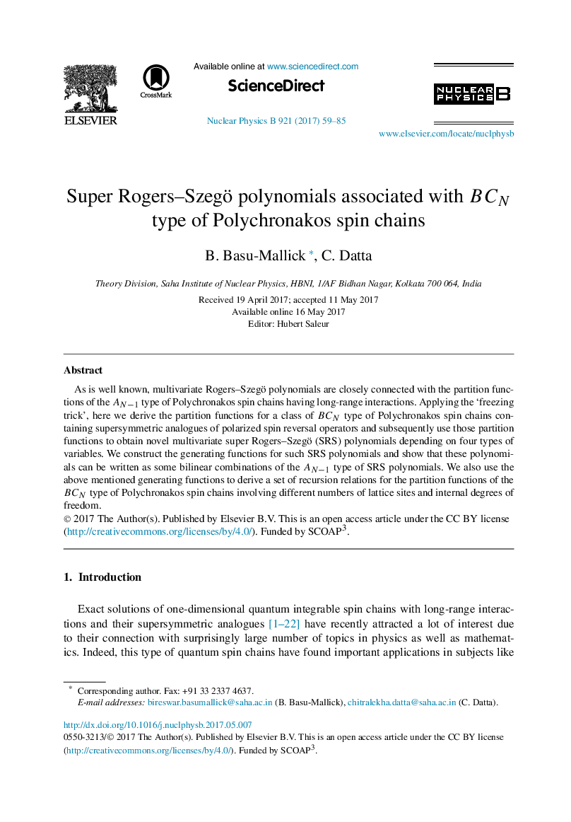 Super Rogers-Szegö polynomials associated with BCN type of Polychronakos spin chains
