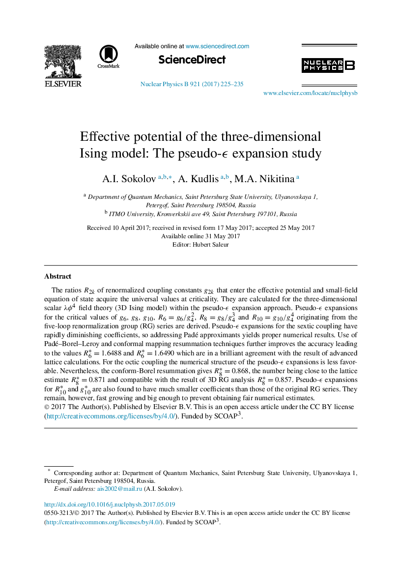Effective potential of the three-dimensional Ising model: The pseudo-Ïµ expansion study
