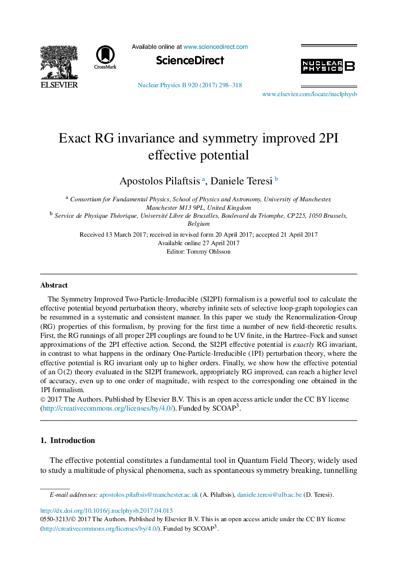 Exact RG invariance and symmetry improved 2PI effective potential