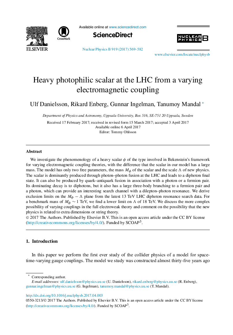 Heavy photophilic scalar at the LHC from a varying electromagnetic coupling