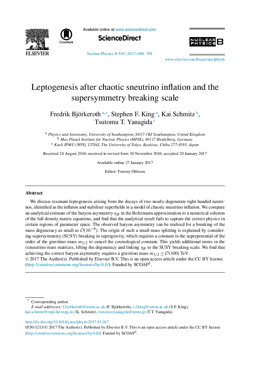 Leptogenesis after chaotic sneutrino inflation and the supersymmetry breaking scale