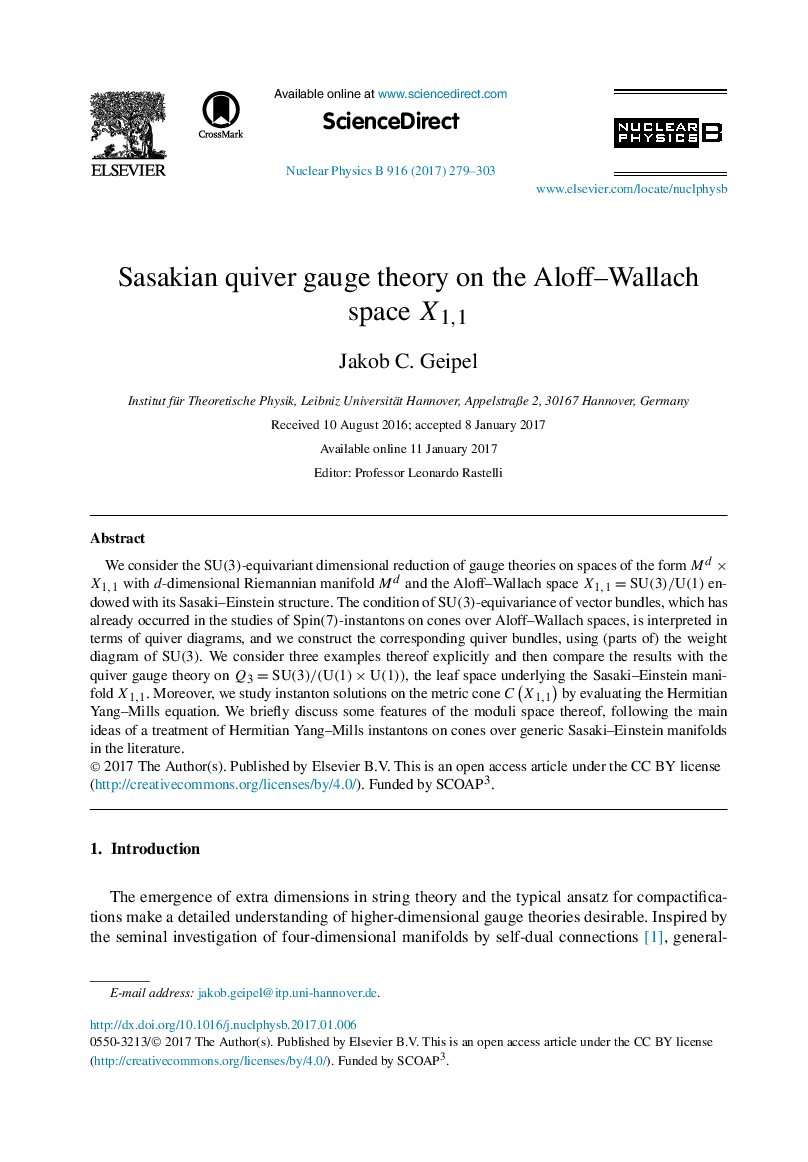 Sasakian quiver gauge theory on the Aloff-Wallach space X1,1