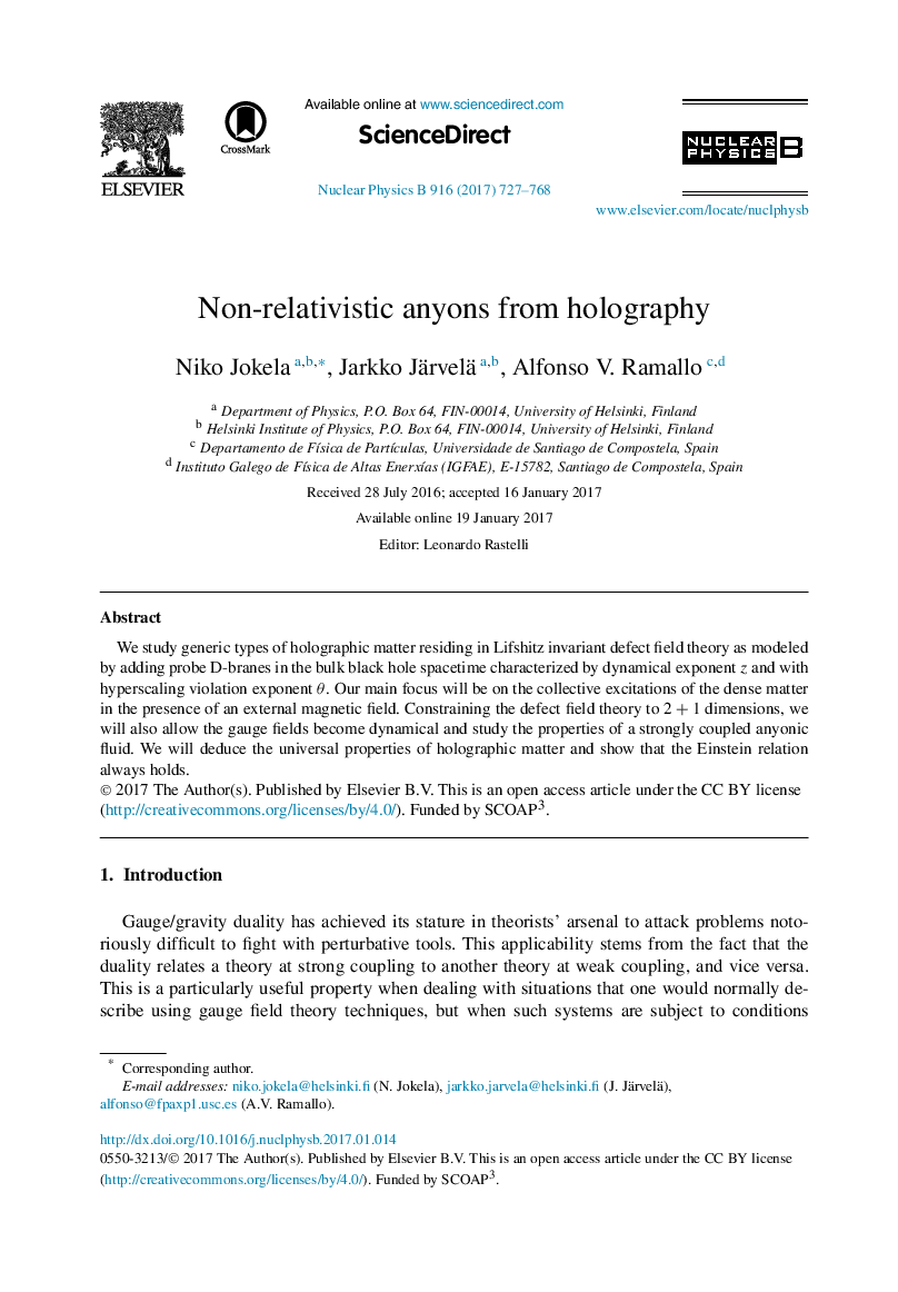 Non-relativistic anyons from holography